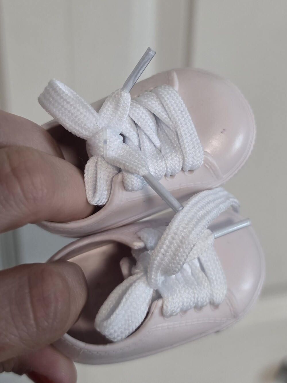White Lace-Up Doll hard 'canvas' Shoes with White Laces 18 inch doll